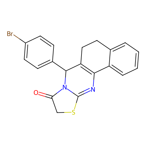 7-(4-bromophenyl)-7,10-dihydro-5H-benzo[h]thiazolo[2,3-b]quinazolin-9(6H)-one structure