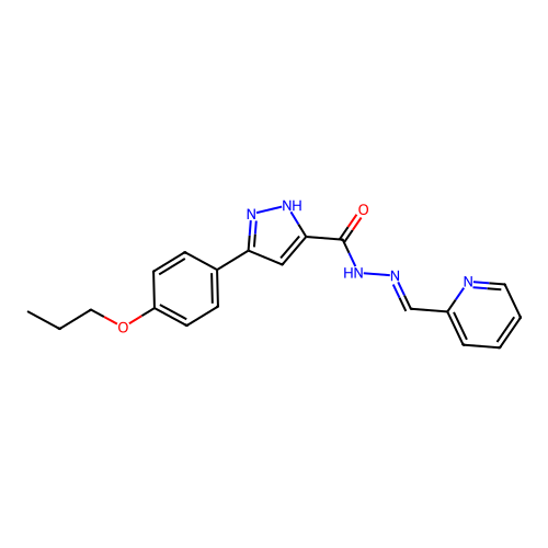 3-(4-Propoxyphenyl)-N'-(2-pyridinylmethylene)-1H-pyrazole-5-carbohydrazide structure