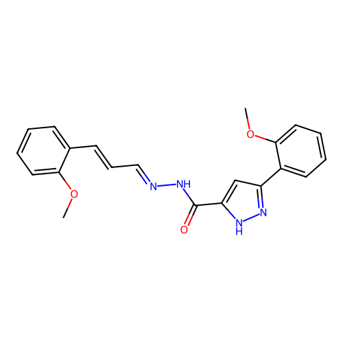 3-(2-MEO-PH)-N'-(3-(2-METHOXY-PH)-2-PROPENYLIDENE)-1H-PYRAZOLE-5-CARBOHYDRAZIDE structure