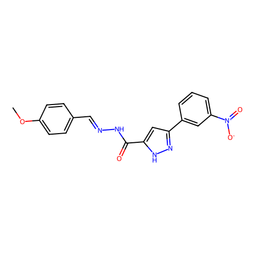 N'-(4-Methoxybenzylidene)-3-(3-nitrophenyl)-1H-pyrazole-5-carbohydrazide structure