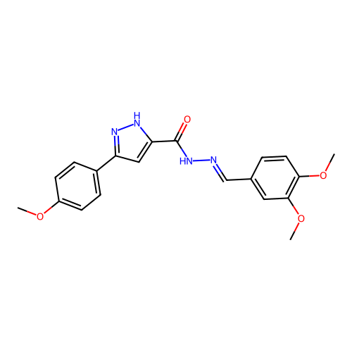 N'-(3,4-Dimethoxybenzylidene)-3-(4-methoxyphenyl)-1H-pyrazole-5-carbohydrazide structure