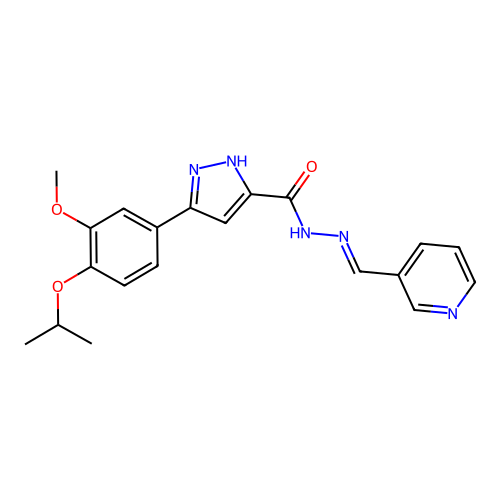 (E)-3-(4-isopropoxy-3-methoxyphenyl)-N'-(pyridin-3-ylmethylene)-1H-pyrazole-5-carbohydrazide structure