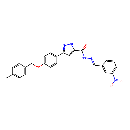 3-(4-((4-ME-Benzyl)oxy)PH)-N'-(3-nitrobenzylidene)-1H-pyrazole-5-carbohydrazide structure