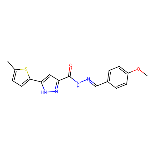 N'-(4-Methoxybenzylidene)-3-(5-methyl-2-thienyl)-1H-pyrazole-5-carbohydrazide structure