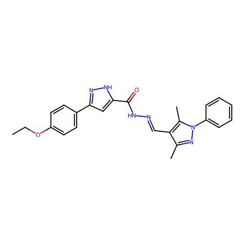 N'-[(E)-(3,5-dimethyl-1-phenyl-1H-pyrazol-4-yl)methylidene]-3-(4-ethoxyphenyl)-1H-pyrazole-5-carbohydrazide structure
