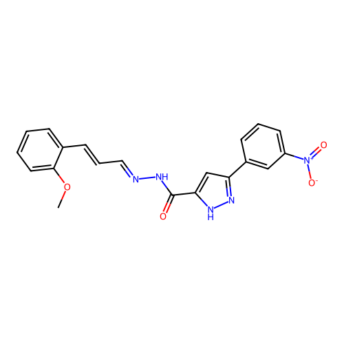 N'-(3-(2-Meo-PH)-2-propenylidene)-3-(3-nitrophenyl)-1H-pyrazole-5-carbohydrazide structure