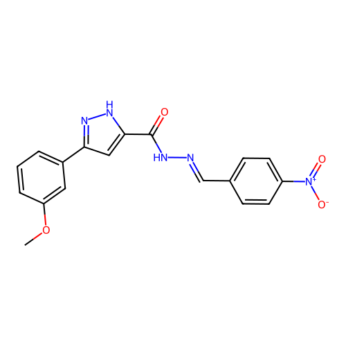 3-(3-methoxyphenyl)-N'-[(E)-(4-nitrophenyl)methylidene]-1H-pyrazole-5-carbohydrazide structure