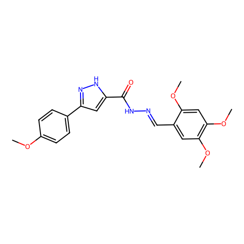 (E)-3-(4-methoxyphenyl)-N'-(2,4,5-trimethoxybenzylidene)-1H-pyrazole-5-carbohydrazide structure
