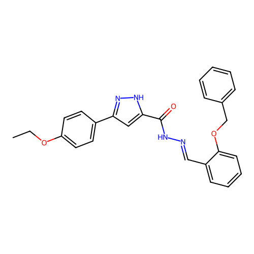 (E)-N'-(2-(benzyloxy)benzylidene)-3-(4-ethoxyphenyl)-1H-pyrazole-5-carbohydrazide structure