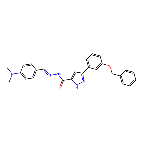 3-(3-(Benzyloxy)PH)-N'-(4-(DI-ME-amino)benzylidene)-1H-pyrazole-5-carbohydrazide structure