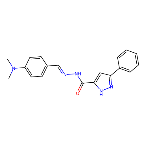 5-Phenyl-2H-pyrazole-3-carboxylic acid (4-dimethylamino-benzylidene)-hydrazide structure