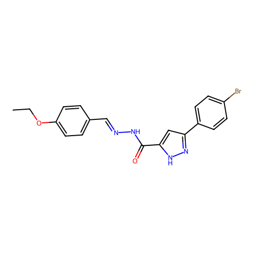 3-(4-bromophenyl)-N'-[(E)-(4-ethoxyphenyl)methylidene]-1H-pyrazole-5-carbohydrazide structure