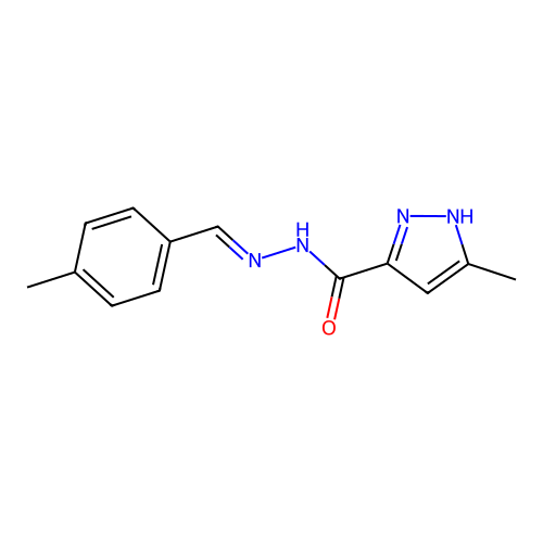 3-methyl-N'-[(E)-(4-methylphenyl)methylidene]-1H-pyrazole-5-carbohydrazide structure