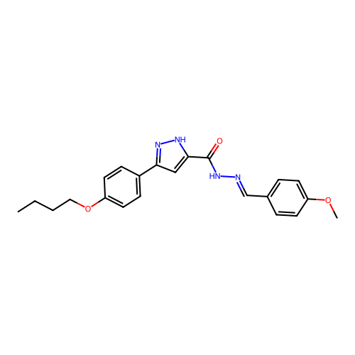 3-(4-Butoxyphenyl)-N'-(4-methoxybenzylidene)-1H-pyrazole-5-carbohydrazide structure