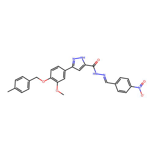 3-{3-methoxy-4-[(4-methylbenzyl)oxy]phenyl}-N'-[(E)-(4-nitrophenyl)methylidene]-1H-pyrazole-5-carbohydrazide structure