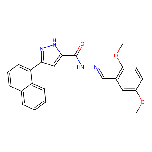 (E)-N'-(2,5-dimethoxybenzylidene)-3-(naphthalen-1-yl)-1H-pyrazole-5-carbohydrazide structure