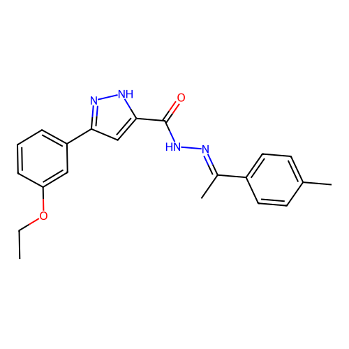 3-(3-Ethoxyphenyl)N'-(1-(4-methylphenyl)ethylidene)-1H-pyrazole-5-carbohydrazide structure