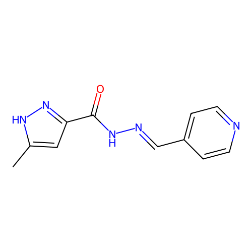3-methyl-N'-(4-pyridinylmethylene)-1H-pyrazole-5-carbohydrazide structure