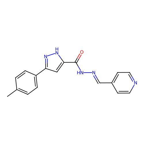 5-P-Tolyl-2H-pyrazole-3-carboxylic acid pyridin-4-ylmethylene-hydrazide structure