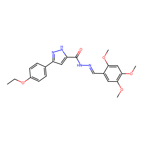 3-(4-ethoxyphenyl)-N'-(2,4,5-trimethoxybenzylidene)-1H-pyrazole-5-carbohydrazide structure