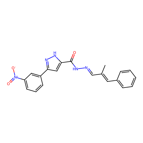 N'-(2-ME-3-PH-2-Propenylidene)-3-(3-nitrophenyl)-1H-pyrazole-5-carbohydrazide structure