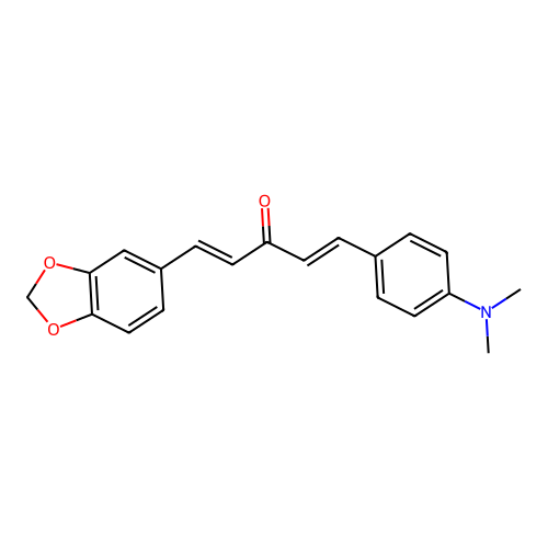 (1E,4E)-1-(1,3-benzodioxol-5-yl)-5-[4-(dimethylamino)phenyl]penta-1,4-dien-3-one structure