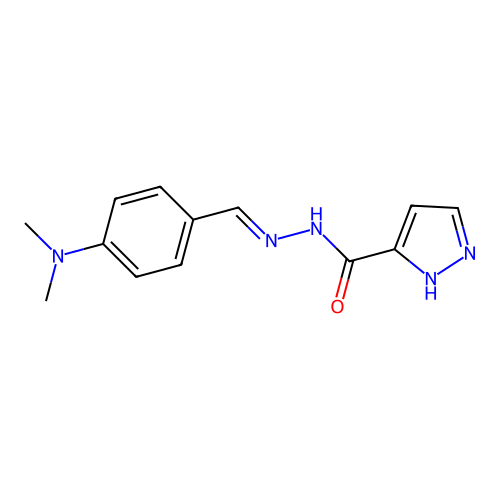 N'-[4-(dimethylamino)benzylidene]-1H-pyrazole-5-carbohydrazide structure
