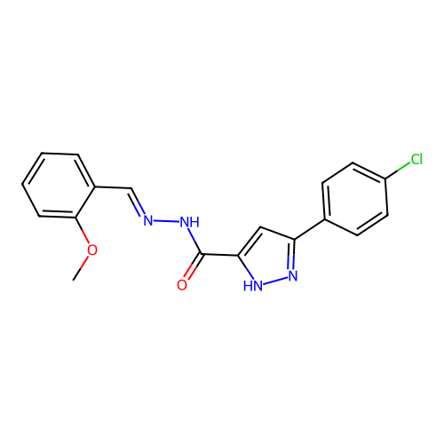3-(4-Chlorophenyl)-N'-(2-methoxybenzylidene)-1H-pyrazole-5-carbohydrazide structure