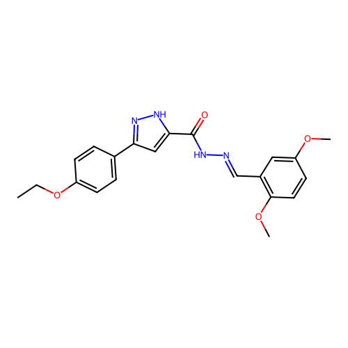 N'-[(E)-(2,5-dimethoxyphenyl)methylidene]-3-(4-ethoxyphenyl)-1H-pyrazole-5-carbohydrazide structure
