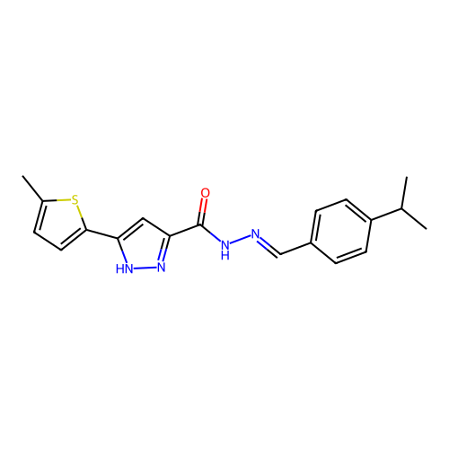 N'-(4-Isopropylbenzylidene)-3-(5-methyl-2-thienyl)-1H-pyrazole-5-carbohydrazide structure
