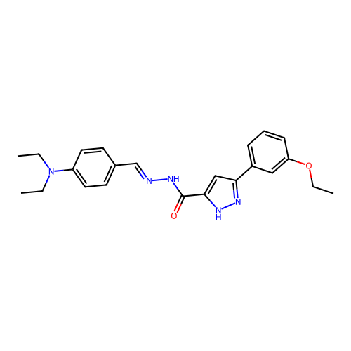 N'-{(E)-[4-(diethylamino)phenyl]methylidene}-3-(3-ethoxyphenyl)-1H-pyrazole-5-carbohydrazide structure