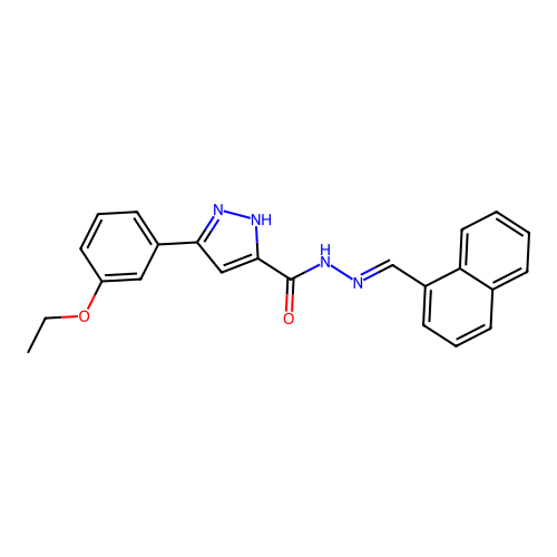 3-(3-ethoxyphenyl)-N'-[(E)-1-naphthylmethylidene]-1H-pyrazole-5-carbohydrazide structure