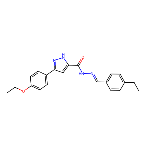 3-(4-ethoxyphenyl)-N'-[(E)-(4-ethylphenyl)methylidene]-1H-pyrazole-5-carbohydrazide structure