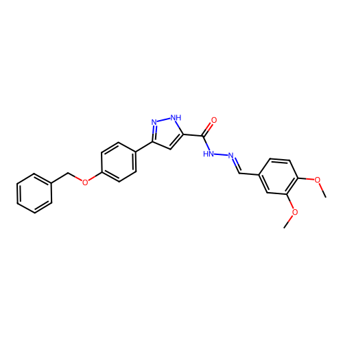 5(4-Benzyloxy-PH)2H-pyrazole-3-carboxylic acid (3,4-DI-meo-benzylidene)hydrazide structure