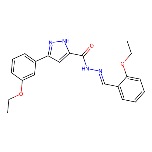 3-(3-ethoxyphenyl)-N'-[(E)-(2-ethoxyphenyl)methylidene]-1H-pyrazole-5-carbohydrazide structure