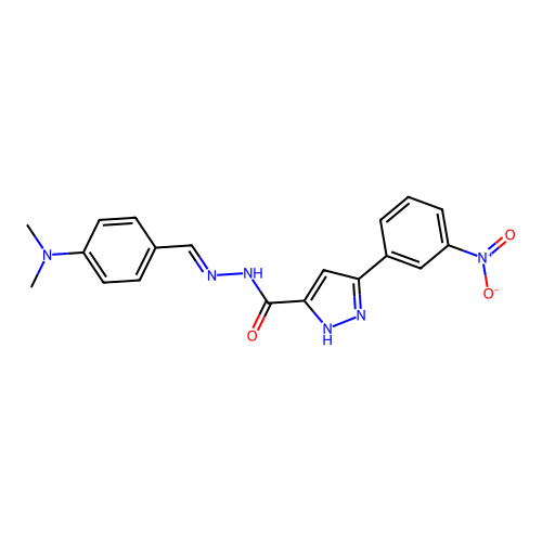 N'-(4-(Dimethylamino)benzylidene)-3-(3-nitrophenyl)-1H-pyrazole-5-carbohydrazide structure