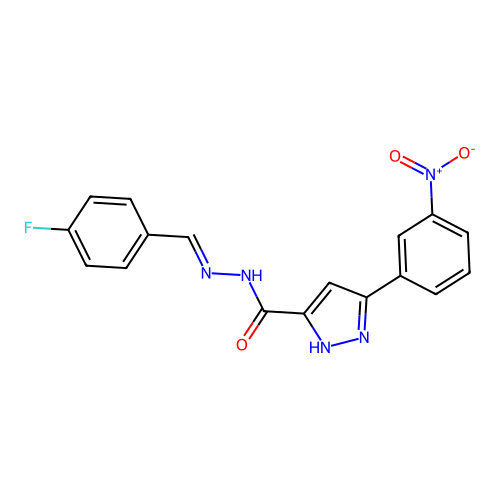 N'-(4-Fluorobenzylidene)-3-(3-nitrophenyl)-1H-pyrazole-5-carbohydrazide structure