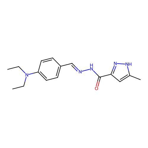 N'-{(E)-[4-(diethylamino)phenyl]methylidene}-3-methyl-1H-pyrazole-5-carbohydrazide structure