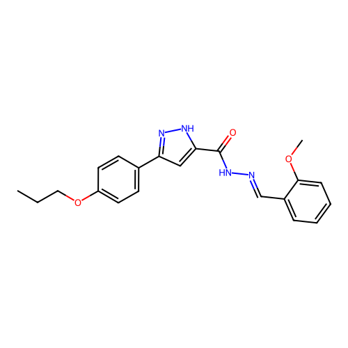 N'-(2-Methoxybenzylidene)-3-(4-propoxyphenyl)-1H-pyrazole-5-carbohydrazide structure