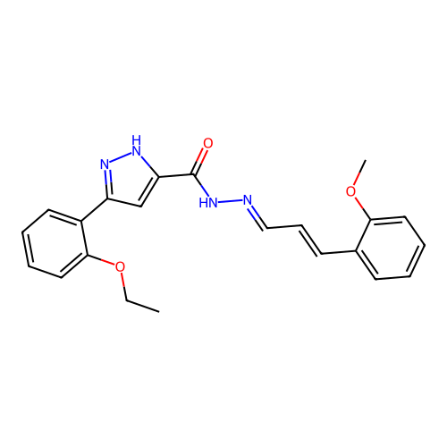 3-(2-ETHOXY-PH)-N'-(3-(2-MEO-PH)-2-PROPENYLIDENE)-1H-PYRAZOLE-5-CARBOHYDRAZIDE structure