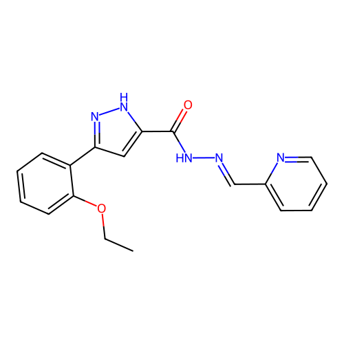 3-(2-Ethoxyphenyl)-N'-(2-pyridinylmethylene)-1H-pyrazole-5-carbohydrazide structure