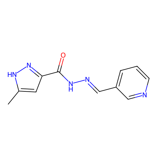5-methyl-N-[(E)-pyridin-3-ylmethylideneamino]-1H-pyrazole-3-carboxamide structure