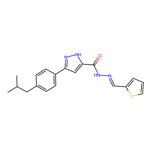 3-(4-Isobutylphenyl)-N'-(2-thienylmethylene)-1H-pyrazole-5-carbohydrazide structure