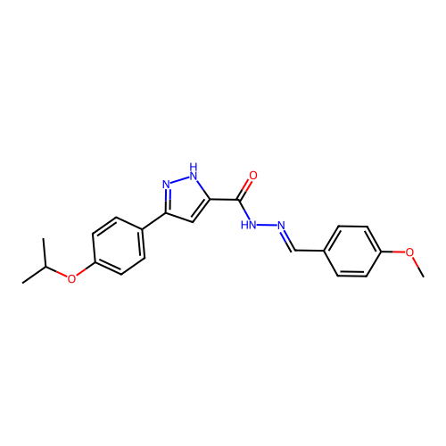 (E)-3-(4-isopropoxyphenyl)-N'-(4-methoxybenzylidene)-1H-pyrazole-5-carbohydrazide structure