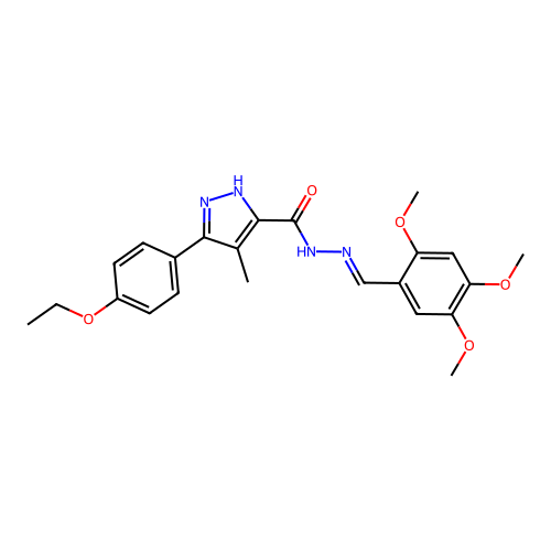 3-(4-ethoxyphenyl)-4-methyl-N'-[(E)-(2,4,5-trimethoxyphenyl)methylidene]-1H-pyrazole-5-carbohydrazide structure