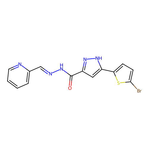 3-(5-Bromo-2-thienyl)-N'-(2-pyridinylmethylene)-1H-pyrazole-5-carbohydrazide structure