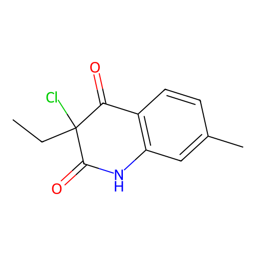 3-chloro-3-ethyl-7-methyl-1H-quinoline-2,4-dione structure