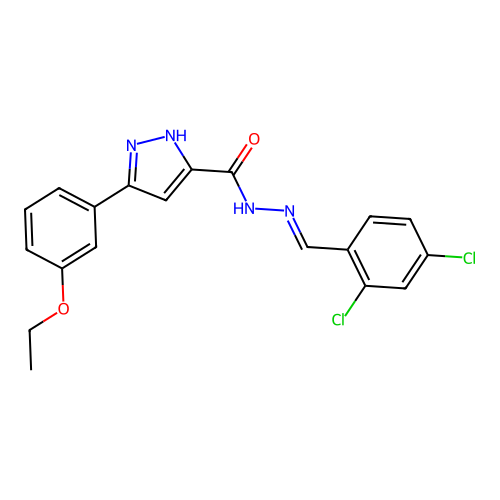 N'-(2,4-Dichlorobenzylidene)-3-(3-ethoxyphenyl)-1H-pyrazole-5-carbohydrazide structure