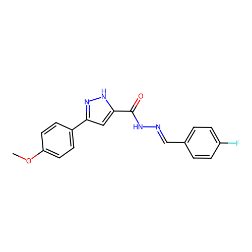 N'-(4-Fluorobenzylidene)-3-(4-methoxyphenyl)-1H-pyrazole-5-carbohydrazide structure