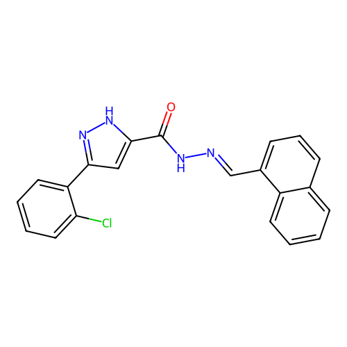 3-(2-Chlorophenyl)-N'-(1-naphthylmethylene)-1H-pyrazole-5-carbohydrazide structure